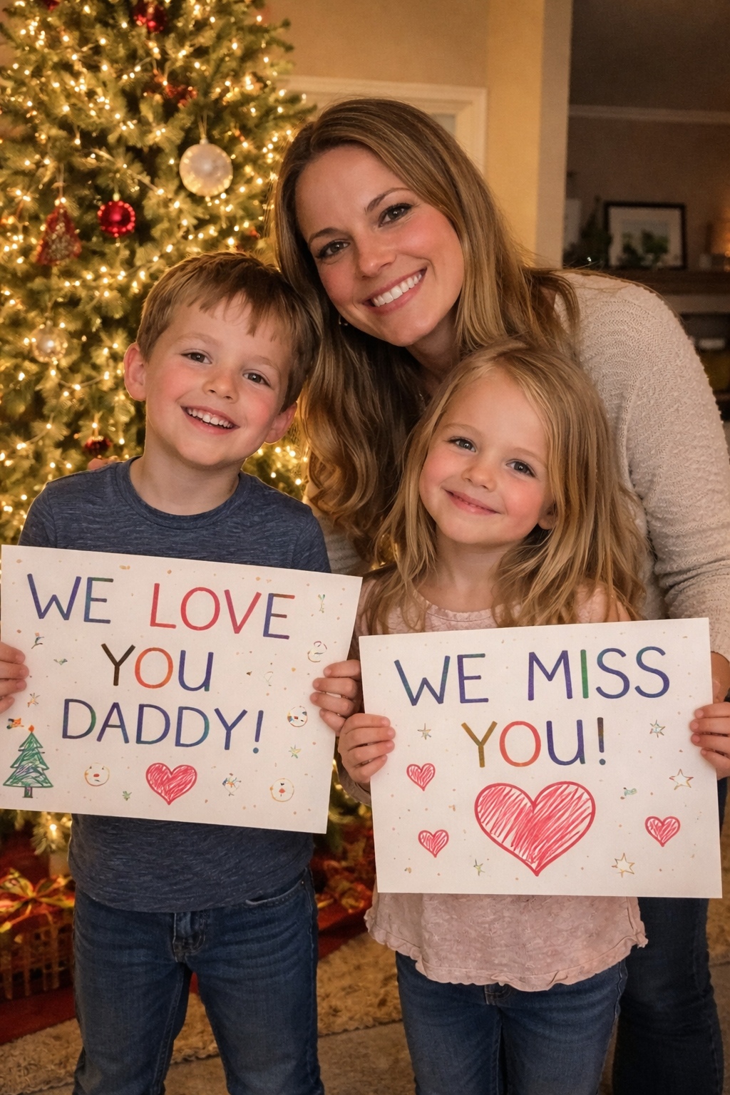 Family photo without deployed service member