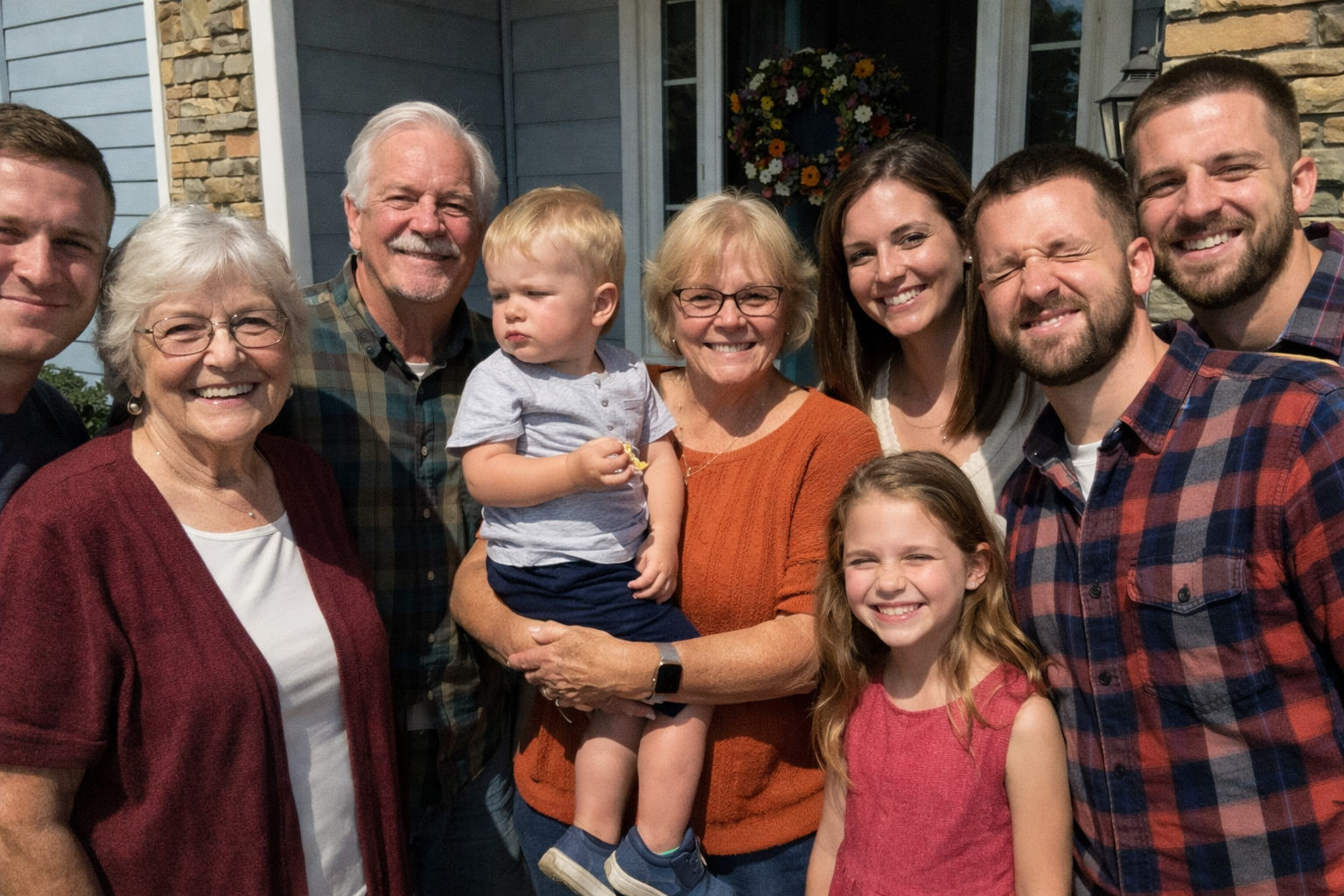 Group photo with some people not looking their best