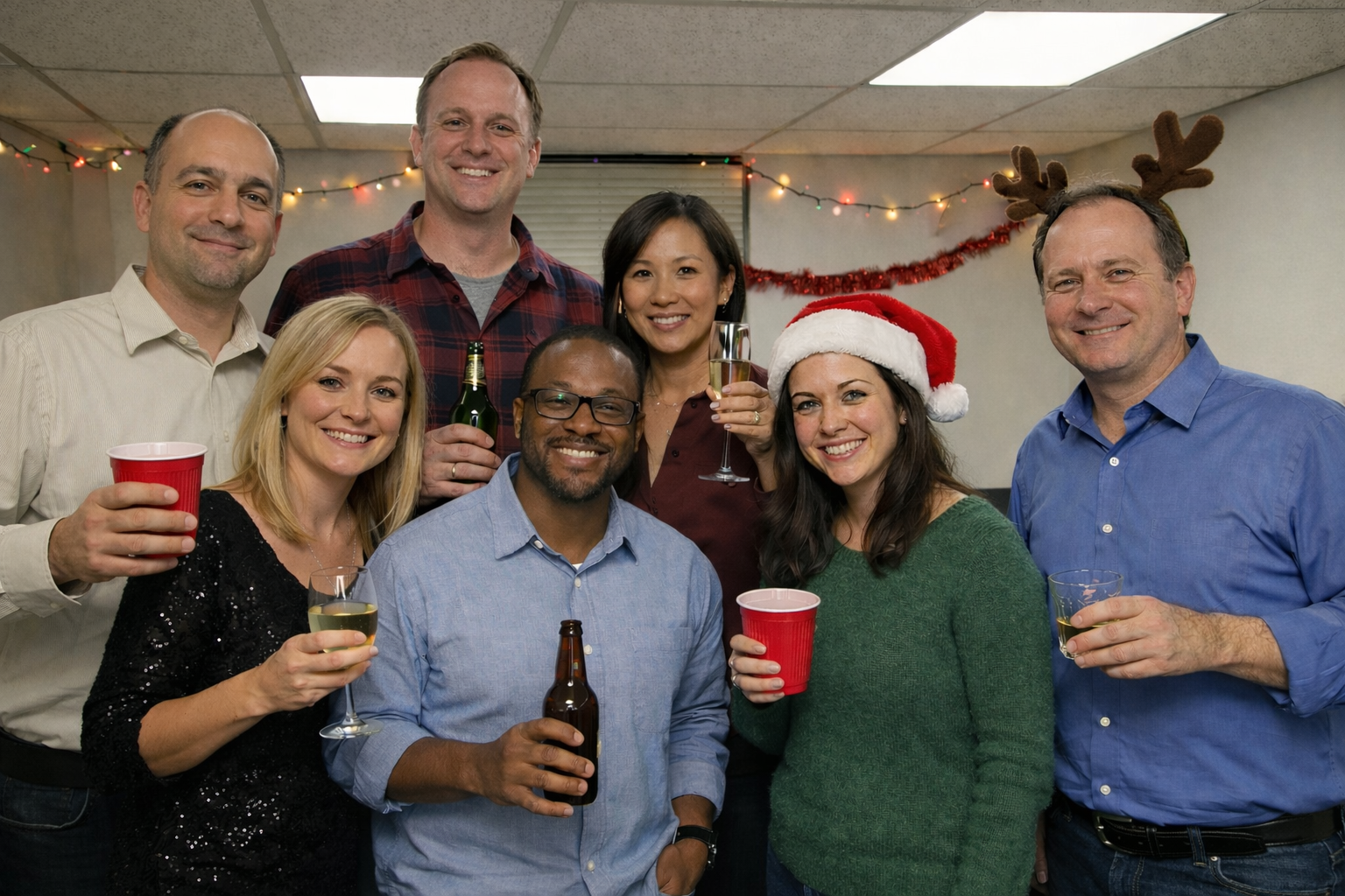 The same photo with people rearranged