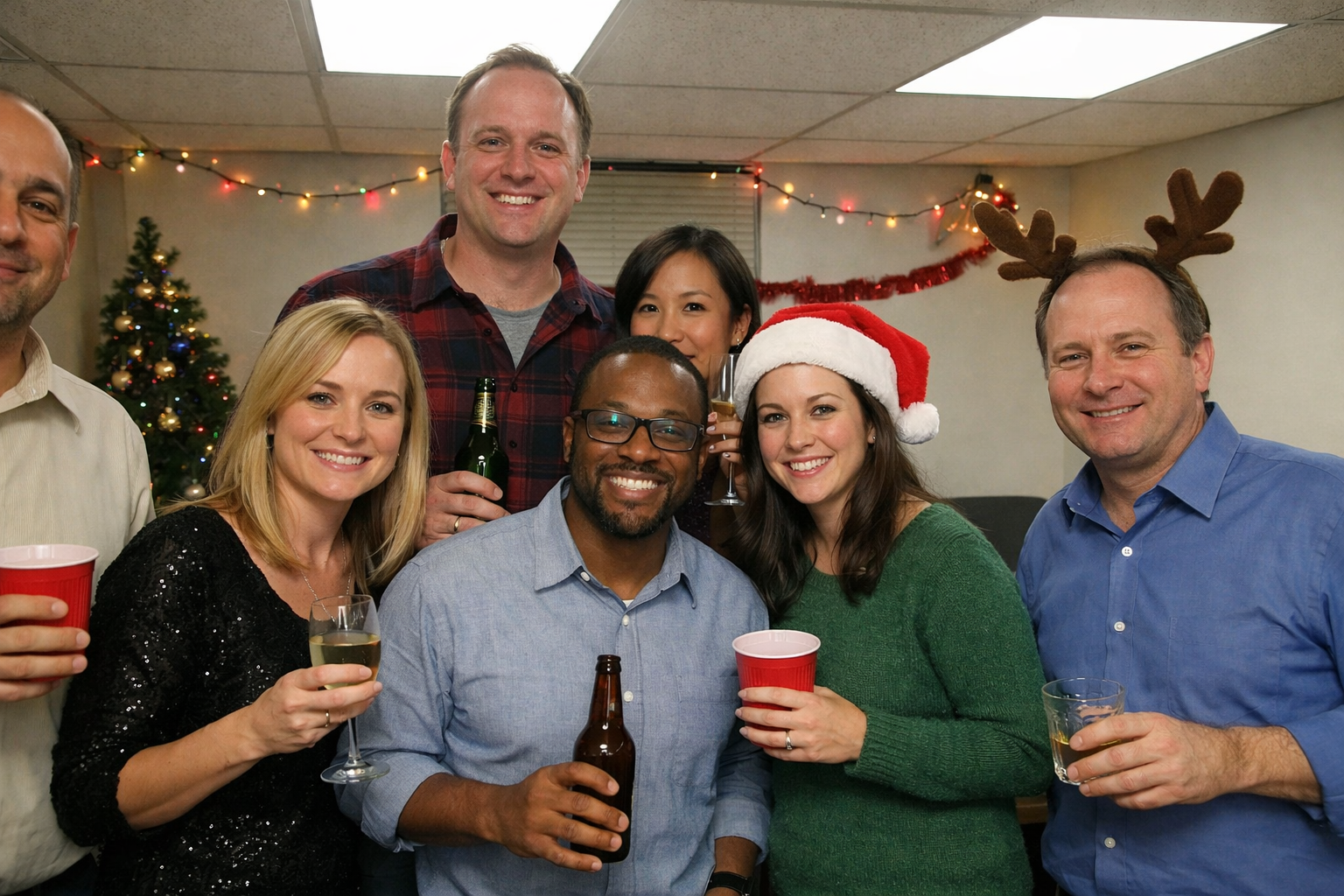 Group photo with awkward positioning