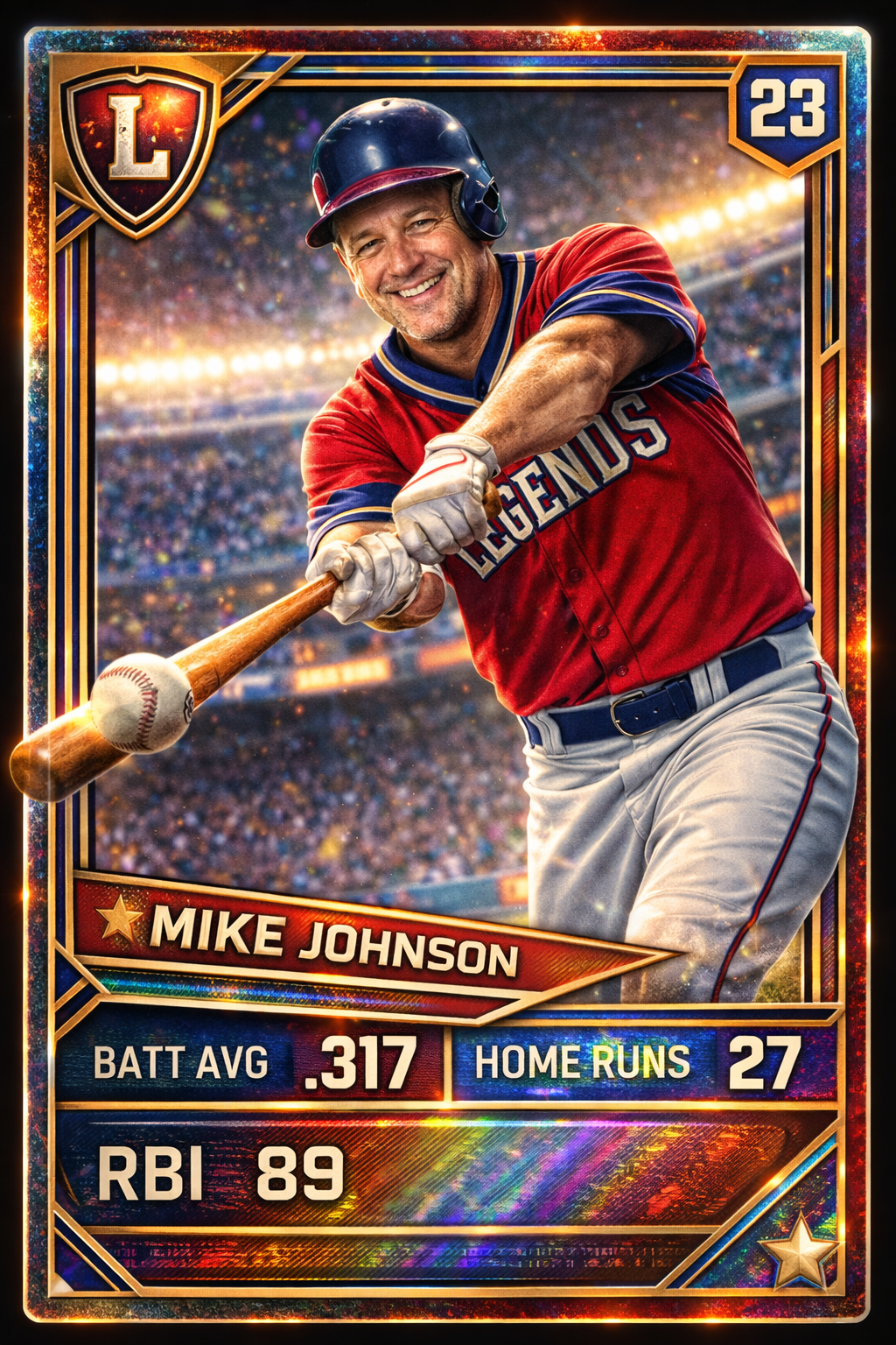 A baseball trading card featuring a coach