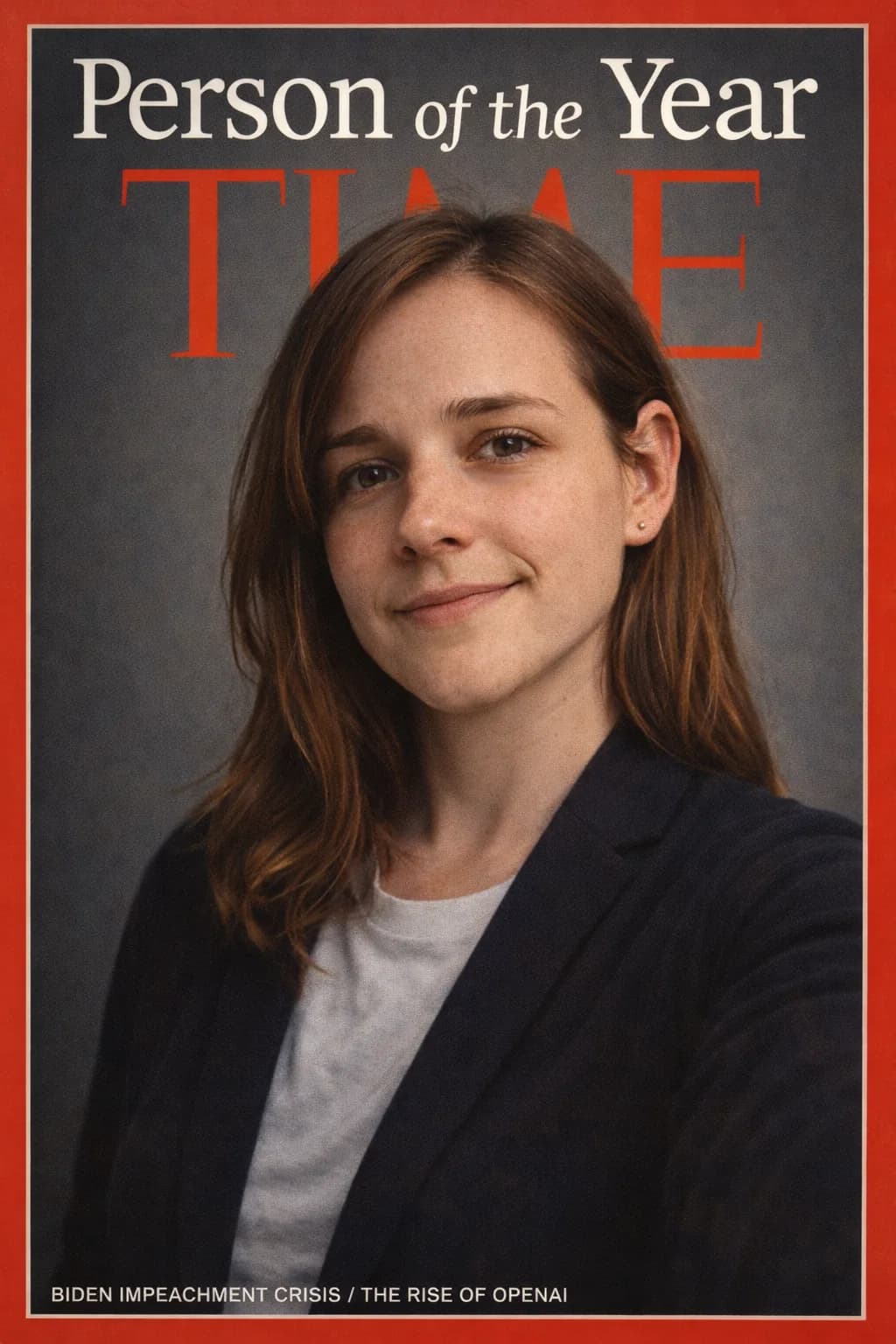 Person on magazine cover