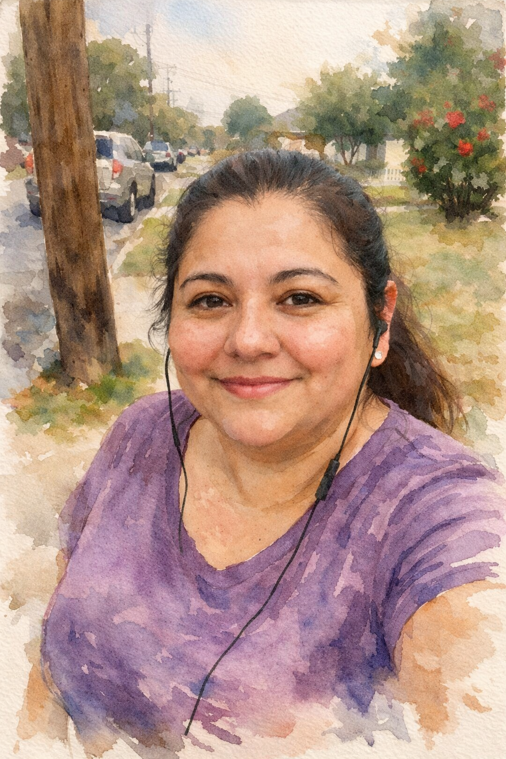 The same photo as a watercolor painting